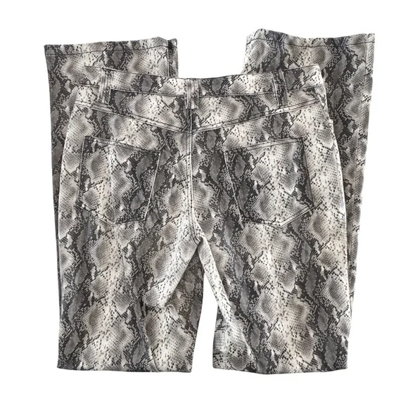 Current Air Los Angeles Snakeskin Print Flare Pants High Rise Festival - Picture 5 of 11